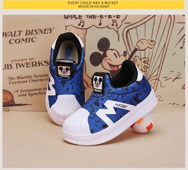 Обувь для мальчиков и девочек disney; весенние кроссовки для малышей; кожаная удобная детская обувь; Новинка года; модные кроссовки для девочек