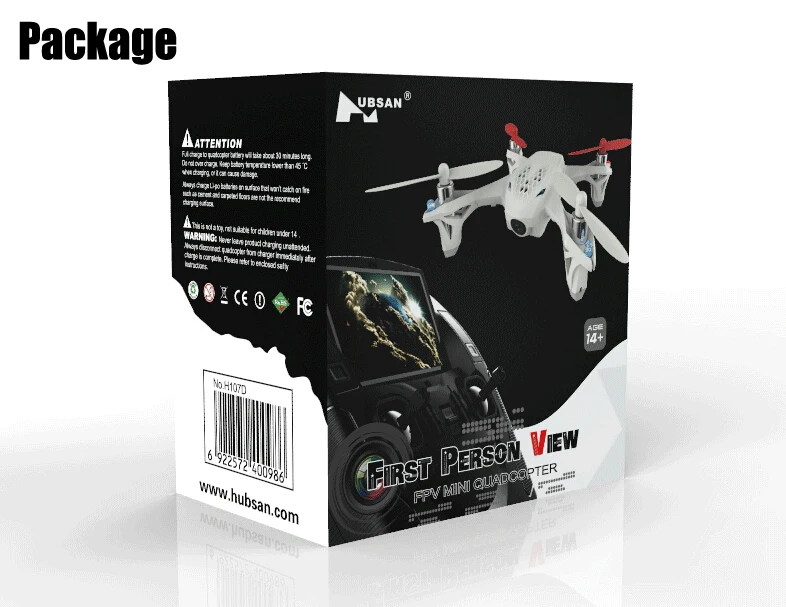 Квадрокоптер Hubsan H107 D FPV X4 5 8G 4 канала 6 осей с HD камерой и трансмиттером RTF режим 2