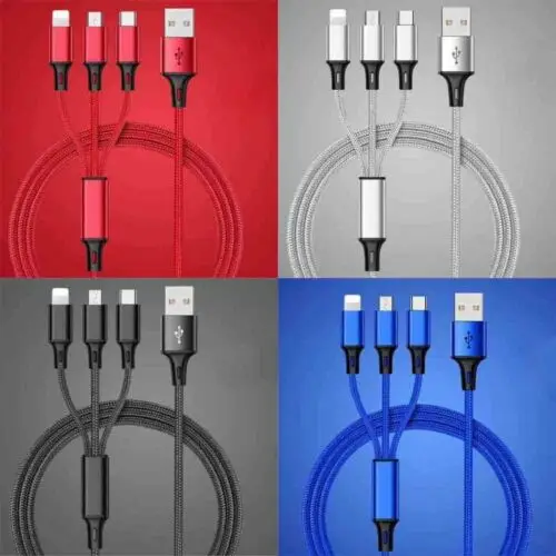 3 в 1 Micro USB Type C IOS кабель для быстрой зарядки и передачи данных iPhone 8X7 6 6S Plus iOS 10 9 8