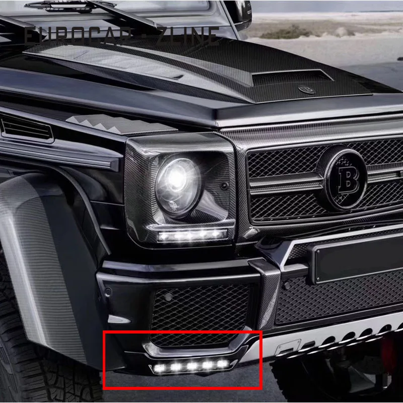 

PU material G class w463 G500 G55 G350 G450 G63 G65 front corner lips with leds for front bumper
