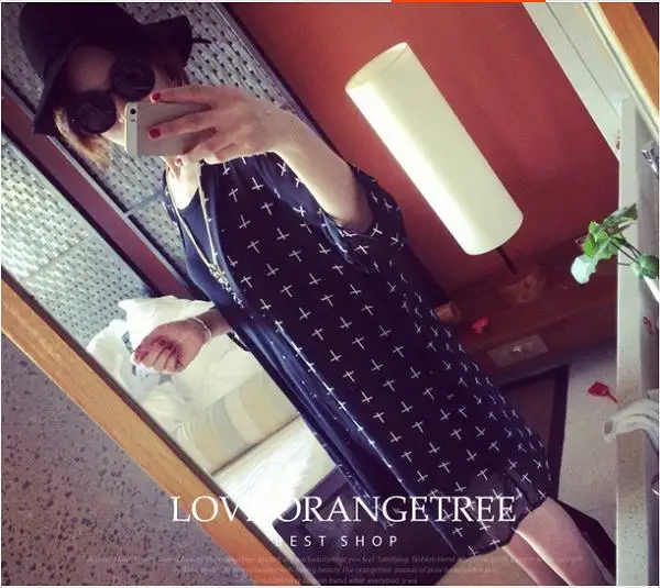 Printed Chiffon Long Paragraph Cardigan Sweater Cross-Conditioned Beach Sun Protection Clothing Free Shipping |