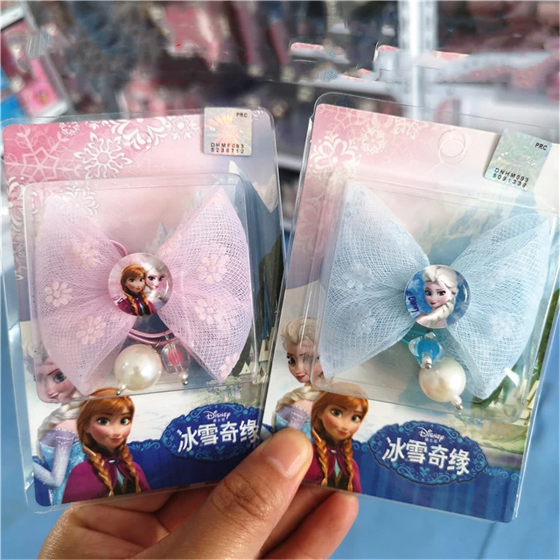 Disney из мультфильма «Холодное сердце» Детская резинка для волос с бантом, для куклы аксессуары зажим для головы с Эльзой и повязка на голову для девочек подарок на день рождения Резиновая лента