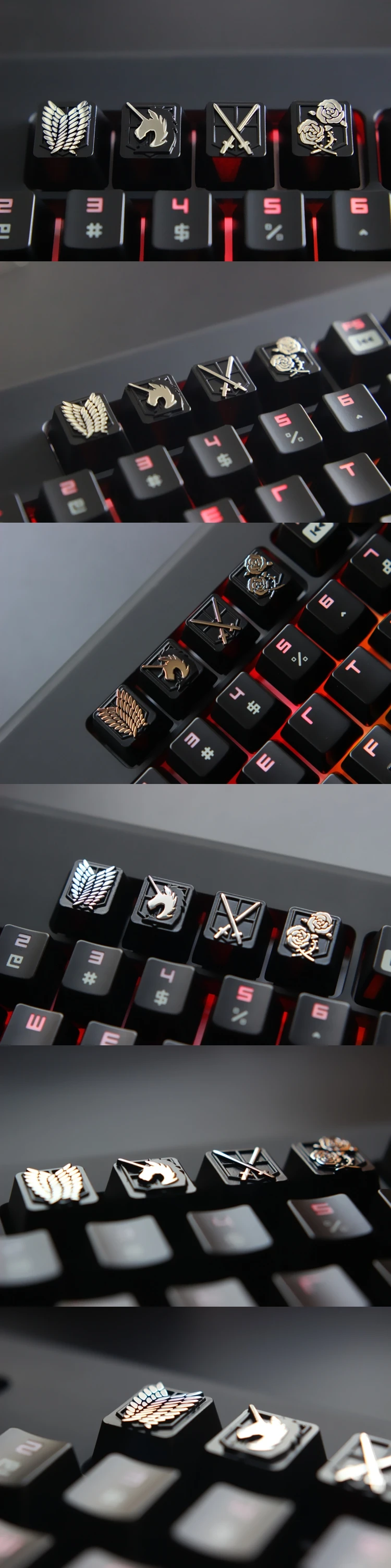 Настроить цинковый сплав keycap Для Игры Механическая клавиатура, атака на Титанов костюм клавиатуры колпачки для ключей DIY