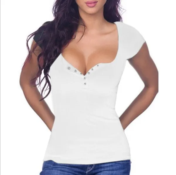 2016 летний женский сарафан брендовая футболка Женские топы с глубоким v образным