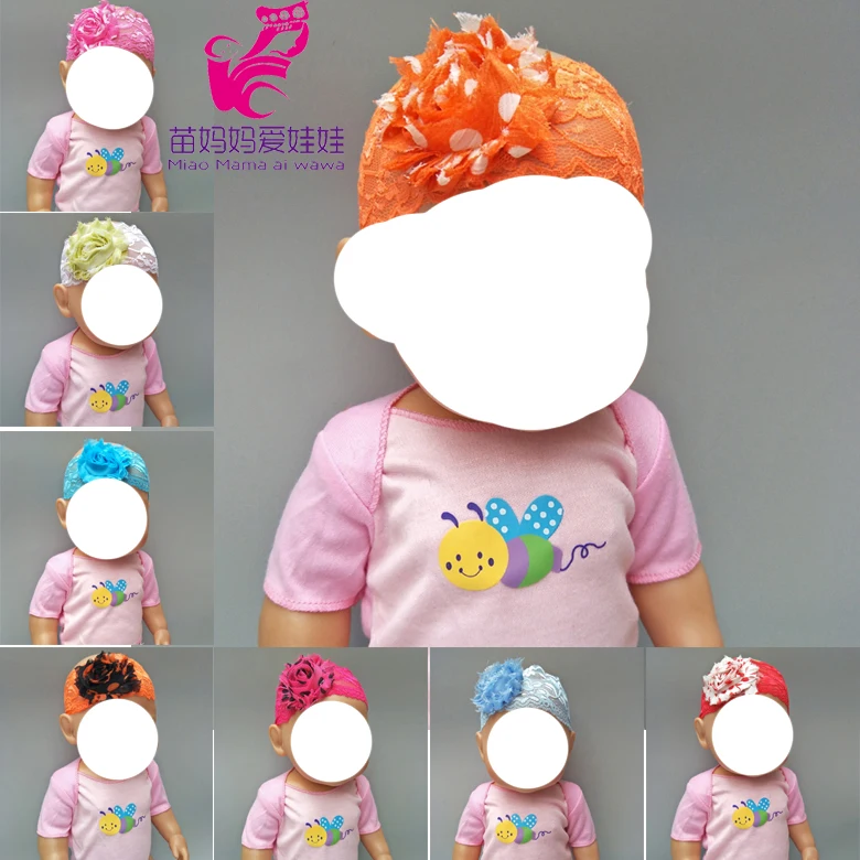 

43cm doll head wearing for 18" 43cm newborn BB doll accessories reborn baby doll flower headband girl gifts