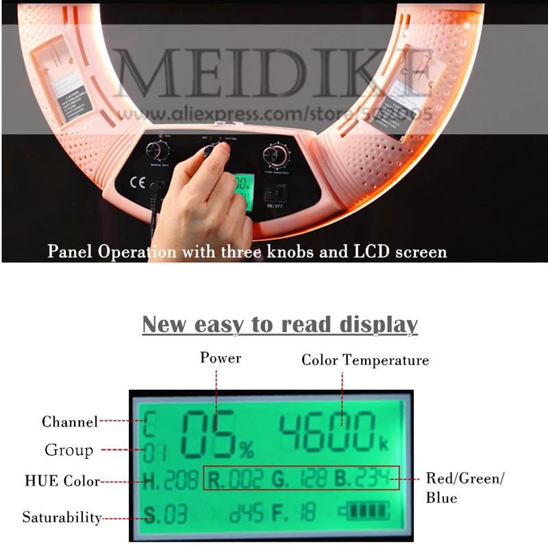 Yidoblo FC-480 Отрегулируйте модный RGB светодиодный кольцевой светильник 480 светодиодный видео макияж Лампа Фотостудия вещательный светильник+ 2 м стойка+ сумка