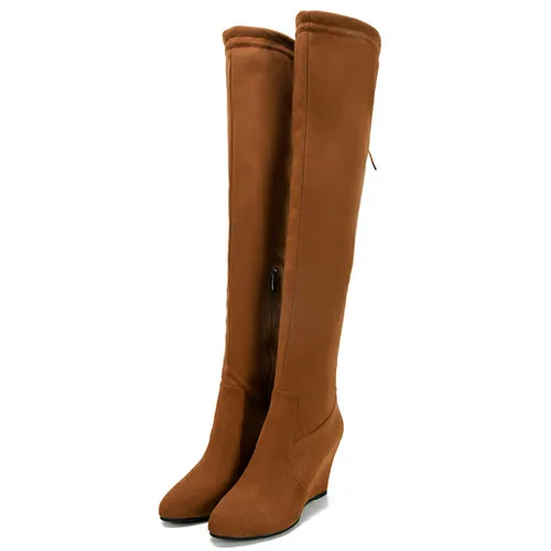 Light Brown Размер 34-43, г. Новая обувь женские сапоги черные ботфорты пикантные женские осенне-зимние ботфорты - Цвет: Light Brown