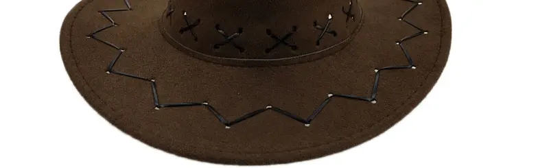 Ковбойские шапки для детей с полями Sombreros Mujer в Западном и американском стиле для мальчиков Sombrero Vaquero из искусственной замши с тремя завязками YY17164