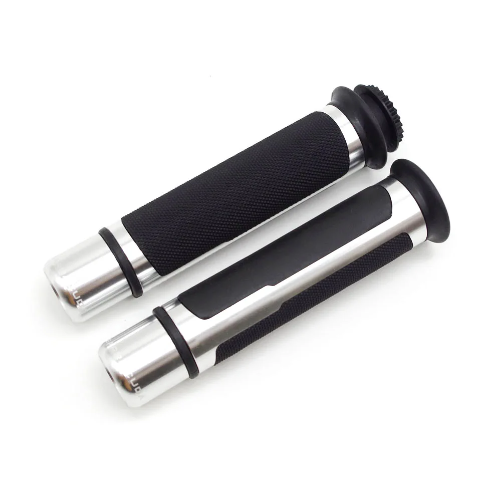 Silver Grips 22 мм moto rcycle руль ручки poignee moto с концами противовес кафе гонщик для yamaha raptor 700 honda x4 honda hornet 900 - Цвет: Silver Grips