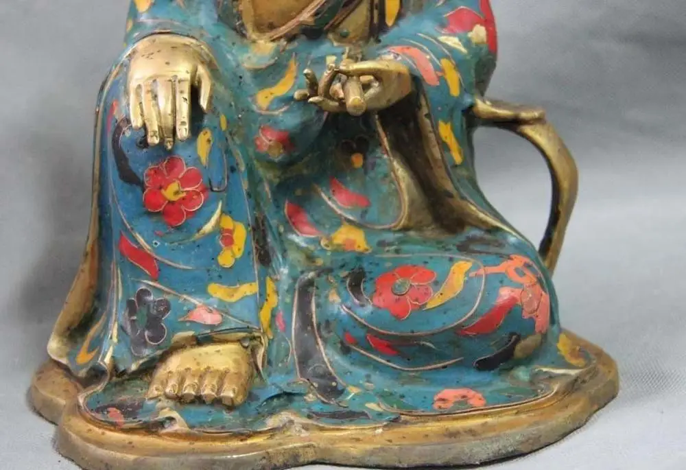 12 Медь Бронза Перегородчатой Gild свобода Гуань Инь Гуань-инь Бодхисаттвы Писания |