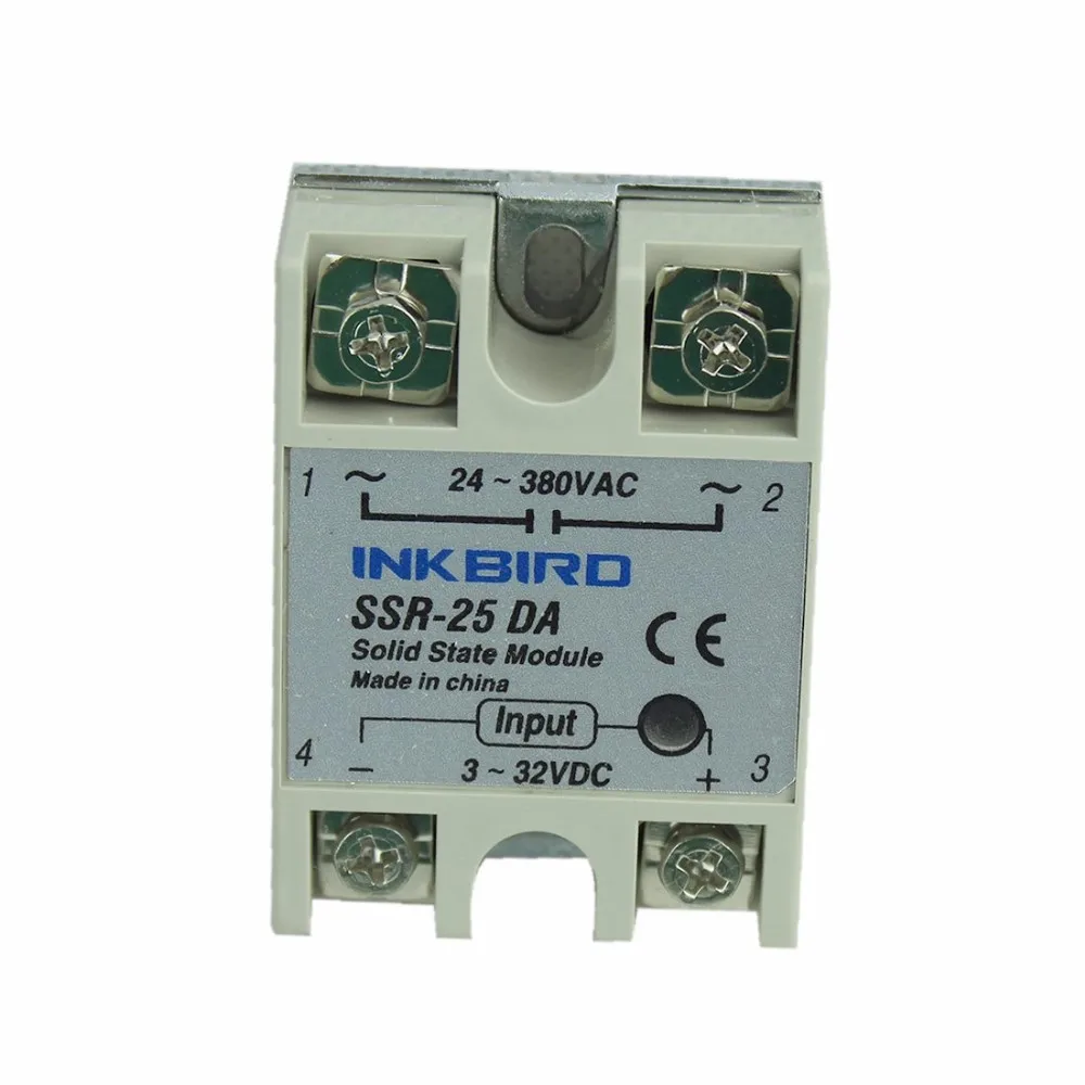 Inkbird двойной цифровой PID контроллер температуры AC/DC 12-24 В SSR релейный выход ITC-100VL+ K датчик+ 25DA SSR