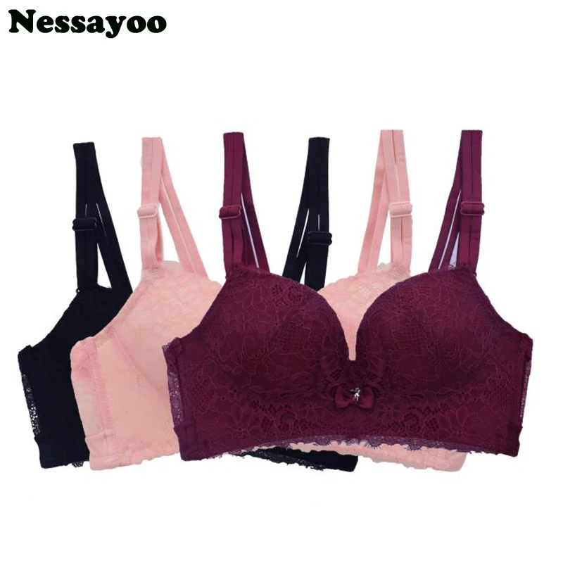 

Бюстгальтер пуш-ап, кружевной, бесшовный, с цветочным принтом