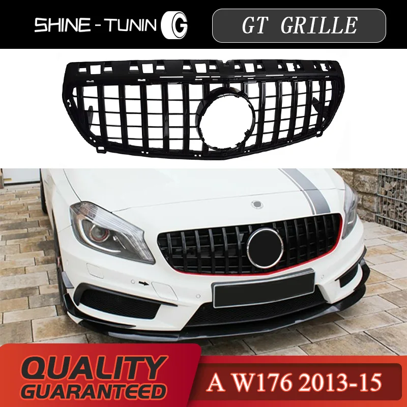 Передняя решетка подходит для mercedes A Class W176 A45 GT GTR Grill A180 A200 A260 2013 15 без