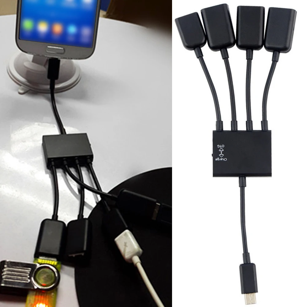 Полезные Горячие 4 порты и разъёмы Micro B переносной кабельный хаб разъем сплитер