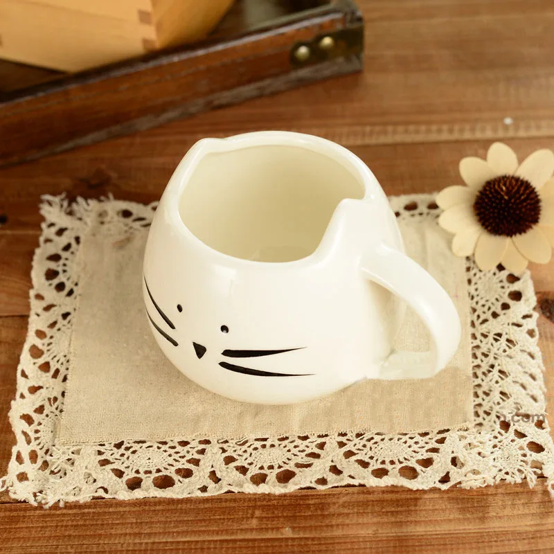 400 ml Черный и белый цвета Cat керамические кружки комплект милый кот дизайн кружка