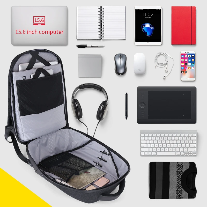 Арктический Охотник USB зарядка дорожный рюкзак в деловом стиле ноутбук для