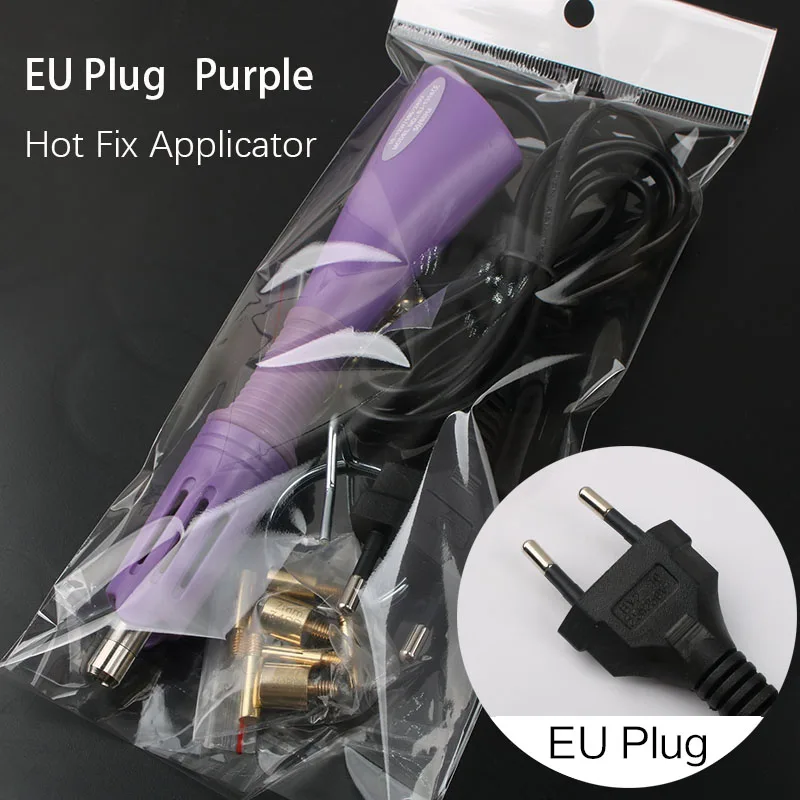 EU Plug Purple Новая упаковка, смешанный размер, стразы, кристалл AB 1200 шт./лот, стразы для горячей фиксации, для изготовления сумок, одежды, обуви - Цвет: EU Plug Purple
