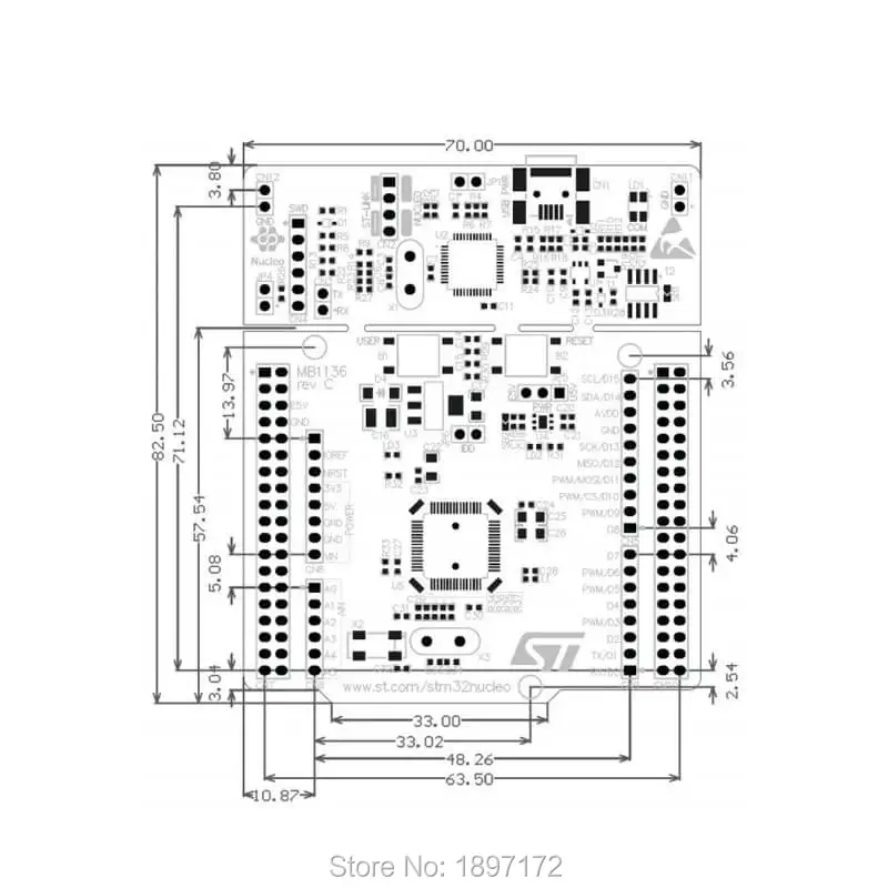 Официальная демо плата ST Φ STM32F103RB для Arduino NUCLEO F103RB|demo board|board boardboard for arduino |