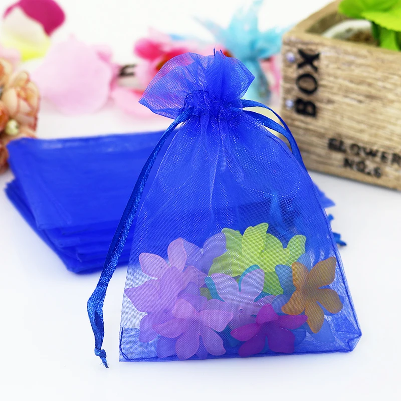 

30X40cm (12"x16")Wholesale 100pcs/lot Royal Blue Gift Organza Bags Favour Wedding Candy Bags Christmas Drawstring Gift Bags