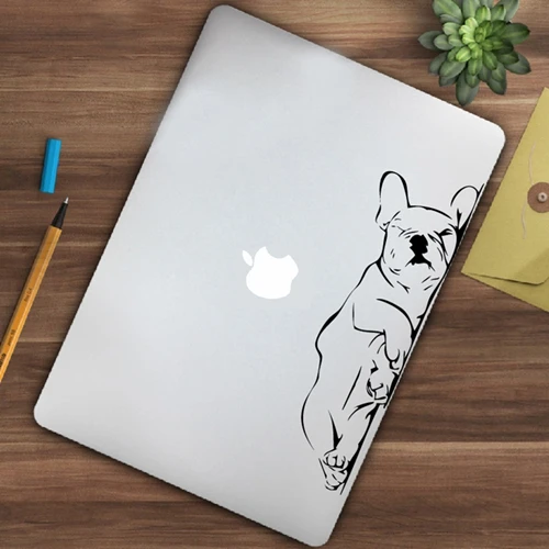 QT506 Black Наклейки для ноутбука с французским бульдогом для Apple MacBook Air/Pro украшения, виниловые наклейки с изображением забавной собаки, декор для окна автомобиля - Цвет: QT506 Black