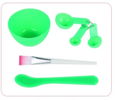 green 6 в 1 DIY маска для красоты лица миска для женщин косметический макияж инструмент с кистью аксессуары для дома лопатка палочка мерная ложка набор распродажа - Цвет: green