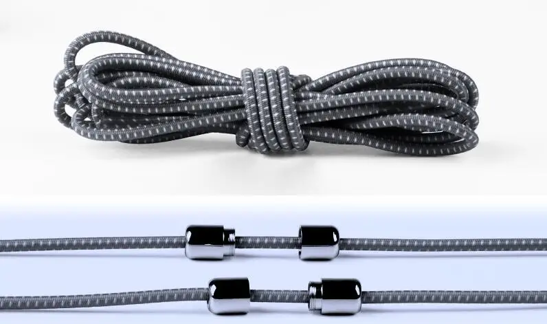 Dark Grey 1 пара эластичных шнурков, модные новые женские и мужские туфли без галстука, теннисные туфли с кружевами, кожаные туфли - Цвет: Dark Grey