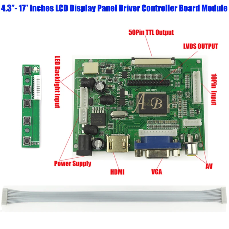 HDMI VGA 2AV 50P TTL LVDS параллельный контроллер плата модуль монитор комплект для Raspberry PI 2