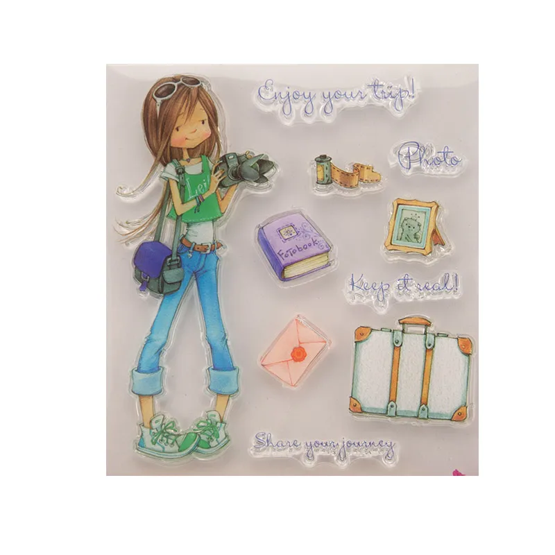 1 шт. прозрачный силиконовый штамп для камеры девочек печати DIY скрапбукинга