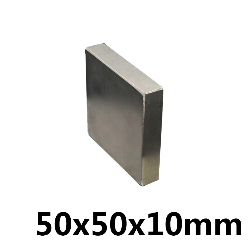 1 шт 50x50x10mm супер мощный небольшой Неодимовый магнит блок постоянного N35