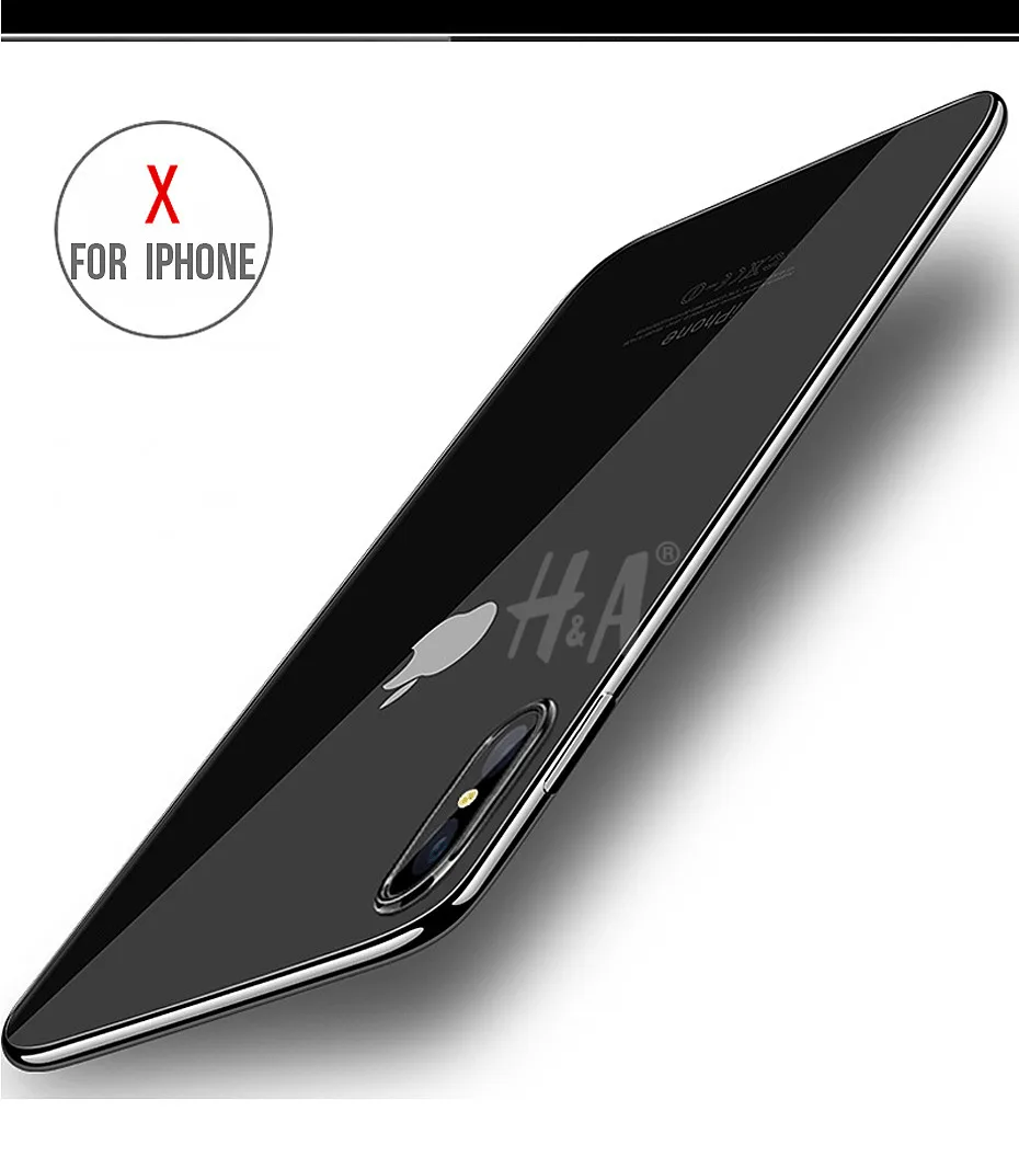 Мягкий силиконовый прозрачный чехол H& A из ТПУ для iphone X 10, чехол для iphone 10 X, чехол