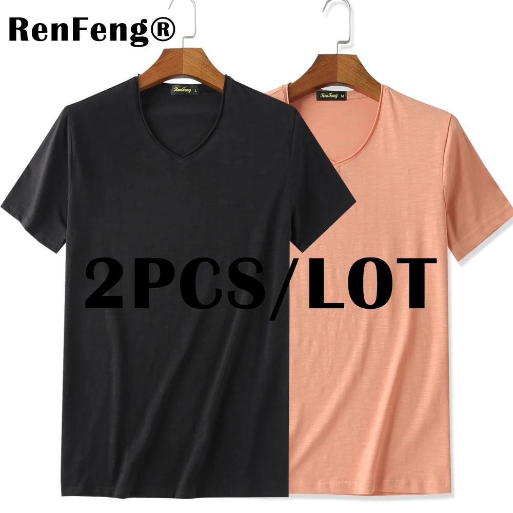 2 шт./лот нижнее белье из бамбука мужские хлопковые свободные футболки с коротким