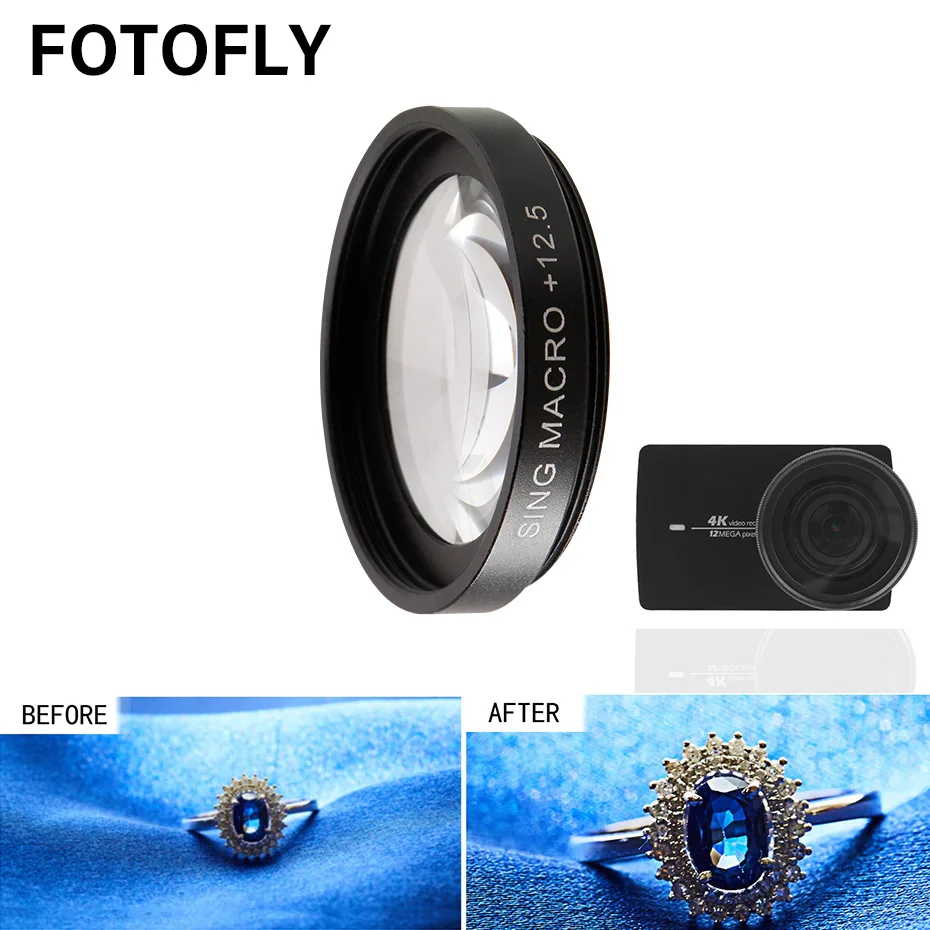 Фильтр для экшн камеры FOTOFLY Yi 4K UV CPL ND2/4/8 12.5X набор фильтров макросъемки Xiao yi Lite Plus