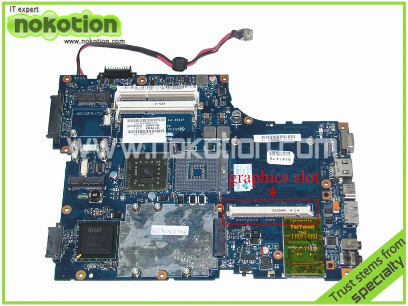 NOKOTION LA-4993P K000086370 Laptop Motherboard for Toshiba A500 KSKAA intel PM45 DDR3 With graphics slot Mainboard