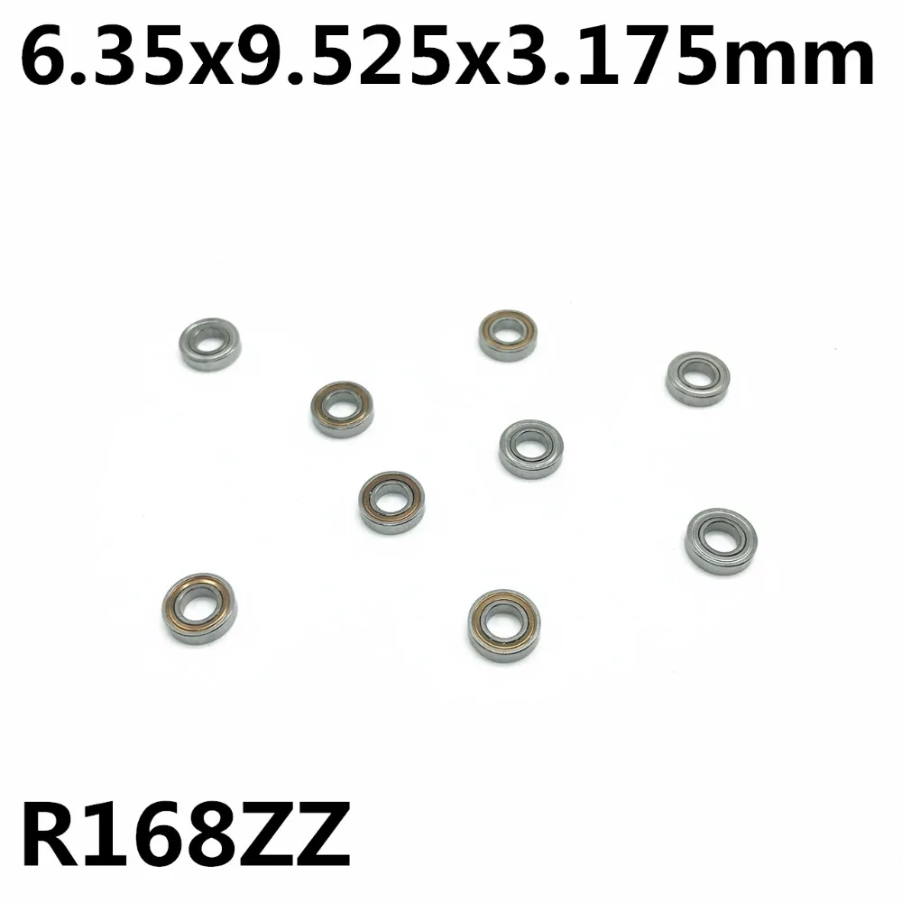 10 шт. R168ZZ 6.35X9.525X3. 175 мм Глубокий шаровой подшипник Миниатюрный высокого качества