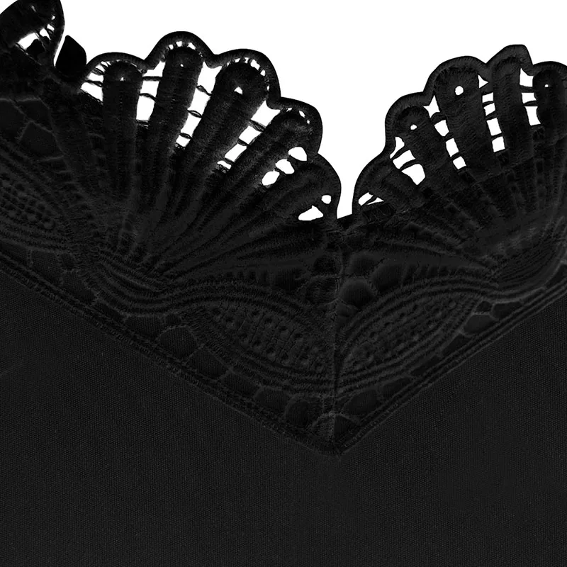 Женский комбинезон с v образным вырезом без рукавов на молнии сзади кружевные