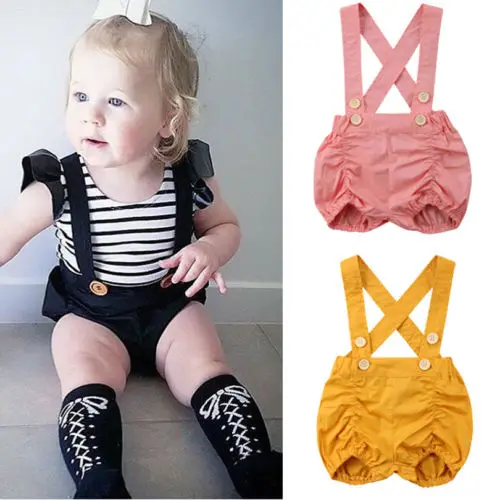 Baby Kids Girls Clothing Overalls Romper Sleeveless Casual Jumpsuit Shorts Outfit Clothes Set Summer Girl 0-3T | Детская одежда и