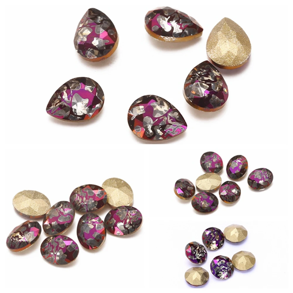 Камни для ногтей 50 шт ржавые цвета стеклянные стразы дизайна украшения