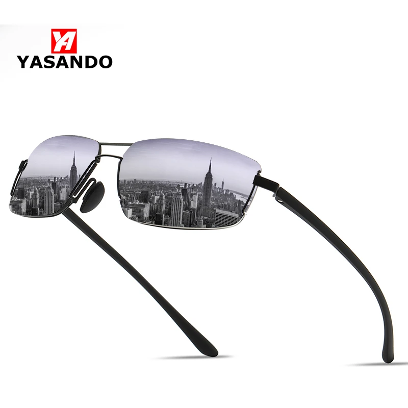 Поляризованные солнцезащитные очки мужские без оправы YASANDO классические