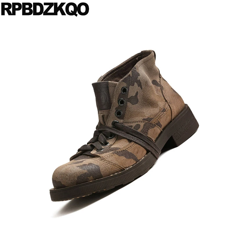 Мужские ботинки на меху коричневые ботильоны из натуральной замши в стиле