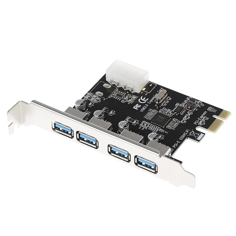 Адаптер расширения PCI-E для концентратора USB 3 0 с 4 портами PCI Express скорость 5 Гбит/с |