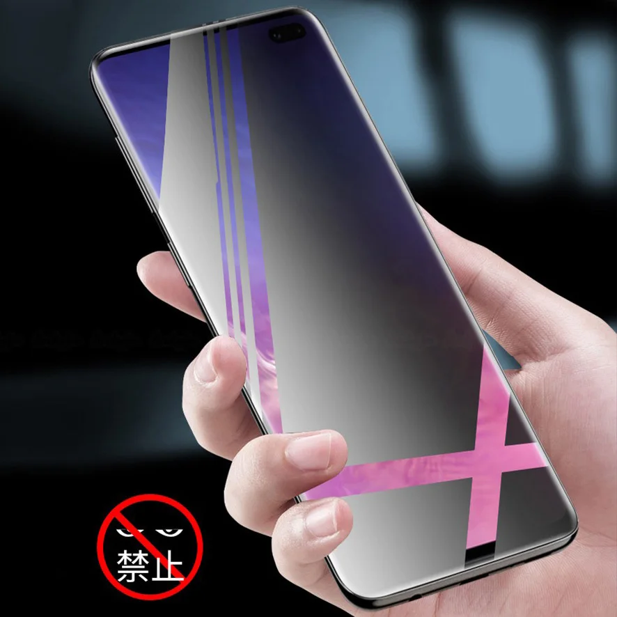 UVR анти шпион конфиденциальности Гидрогелевая пленка для samsung Galaxy S10e S10 Plus 3D полное покрытие экрана протектор S10Plus сканер отпечатков пальцев