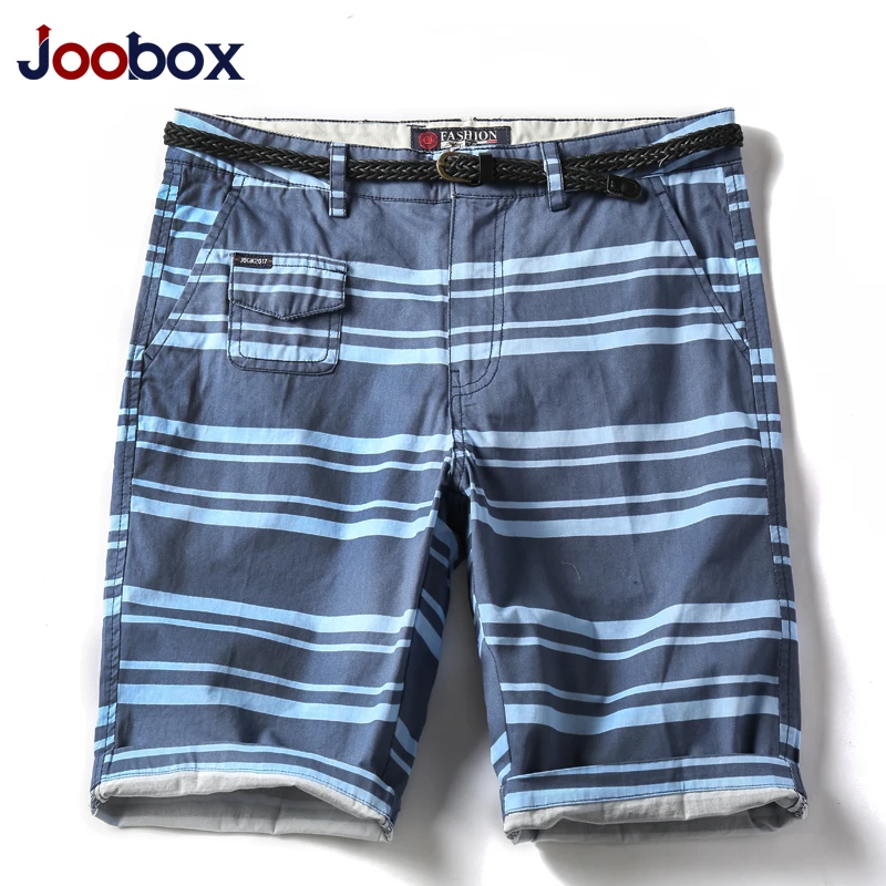 JOOBOX 2018 Для мужчин s Джинсовые шорты Мода Полосатый Прямые джинсы 100% хлопок синий