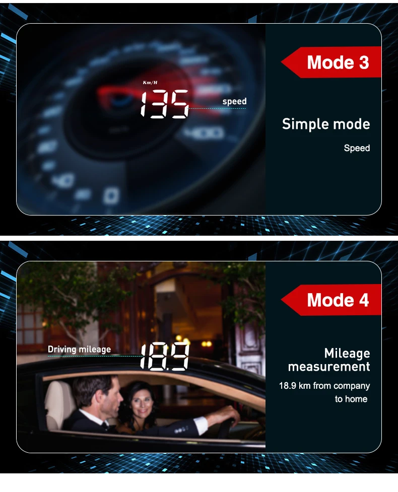 GEYIREN M8 Head-Up Дисплей LED Дисплей HUD OBD II автомобиля Скорость сигнализации Автомобильная электроника проектор Скорость ometer лобовое стекло