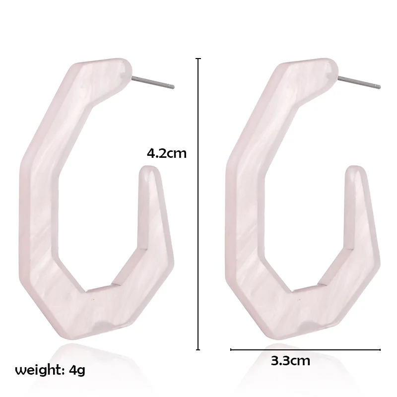 Acetic Acrylic Resin C shapped Stud Earrings For Women 2019 Fashion Simple Style Geometry Jewelry | Украшения и аксессуары