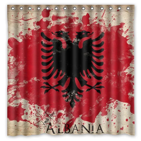 Albania флаг водонепроницаемая занавеска для душа полиэстер ткань ванной купальные