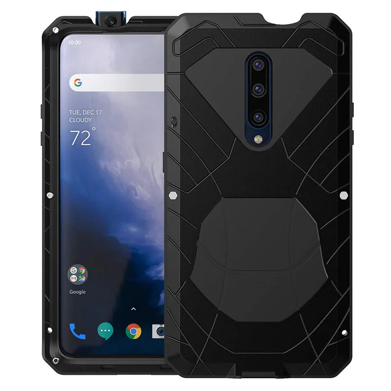 Для Oneplus 7 Pro Чехол алюминиевый Металл + силиконовая задняя крышка для Coque |