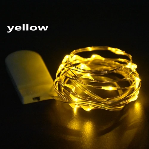 Yellow Светодиодный мини-светильник s 2 м 20 светодиодный s медная проволока Гирлянда для дома Рождественская Свадебная вечеринка украшение Питание от батареи 6 в сказочный светильник - Испускаемый цвет: Yellow