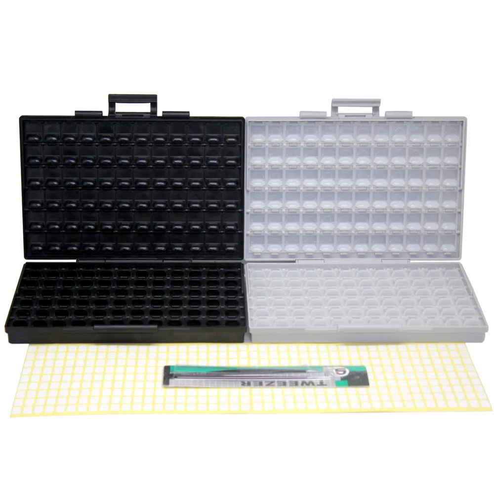 AideTek  plastic toolbox SMD storage enclosure BOX + ESD safe IC diode enclosure box plastic part box BOXALLCOMBO