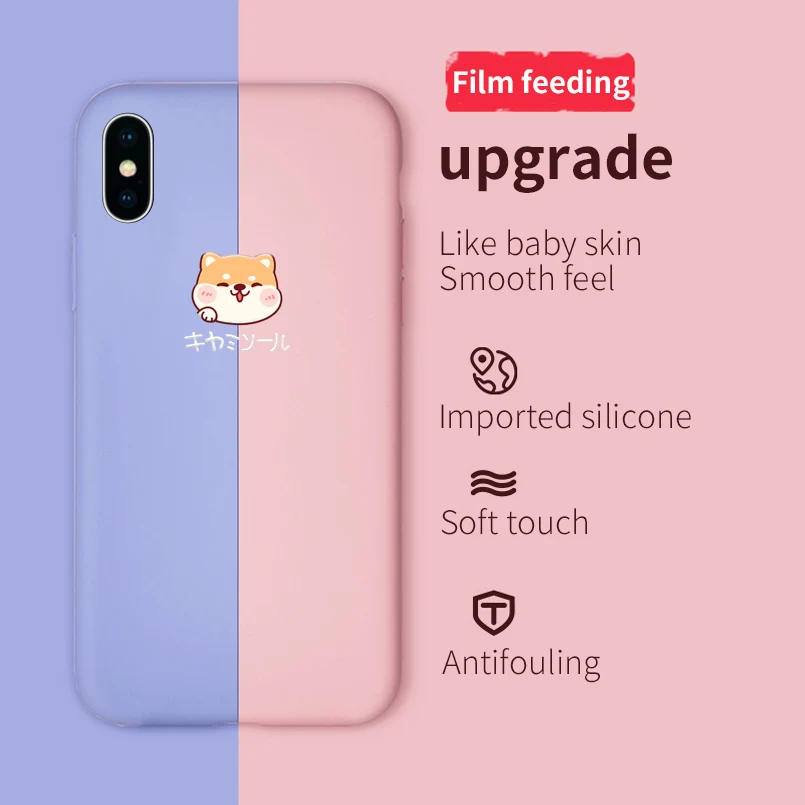 Милый мультяшный жидкий силиконовый чехол для iPhone X XR XS Max Простой Прозрачный