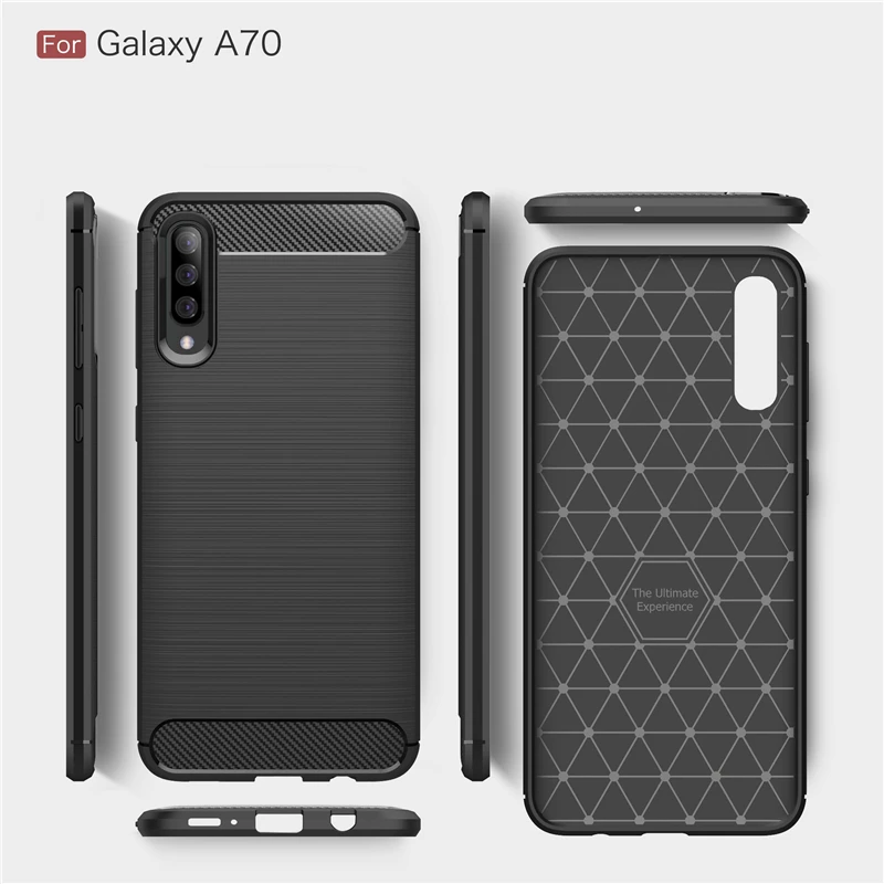 Чехол для Samsung Galaxy A70 бампер из углеродного волокна чехол силиконовые резиновые
